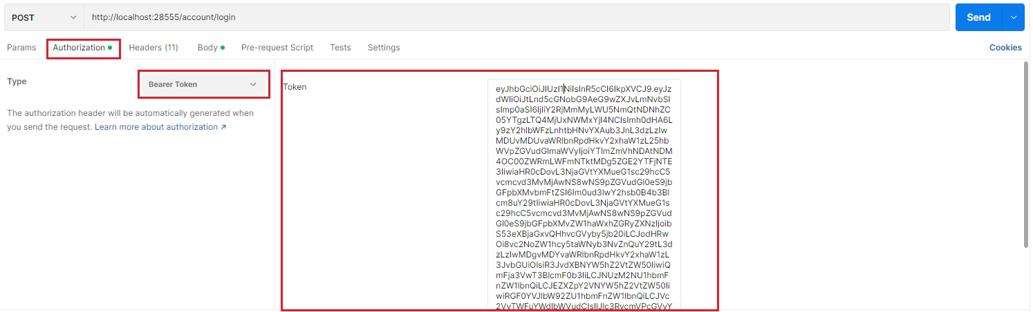 Example using POST in API