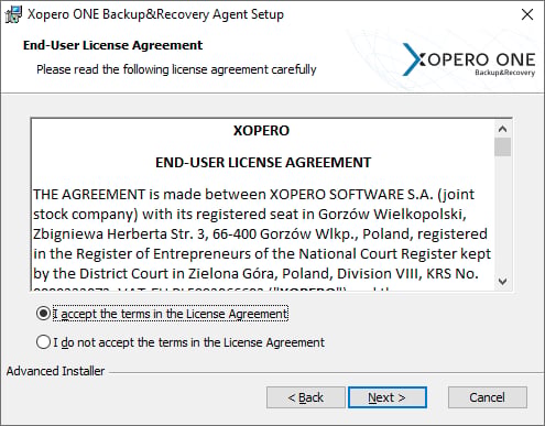End-user agreement