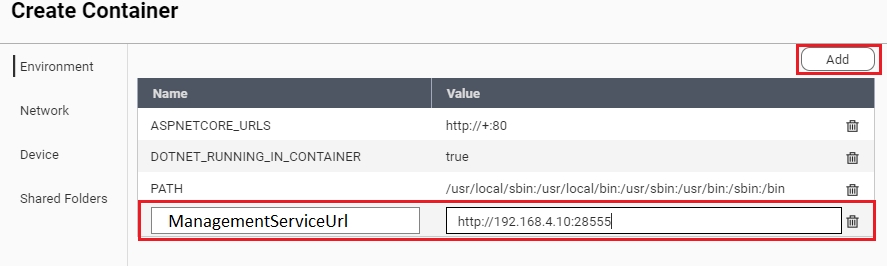 create container