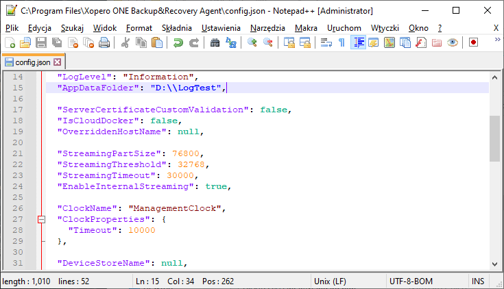 notepad json configuration3