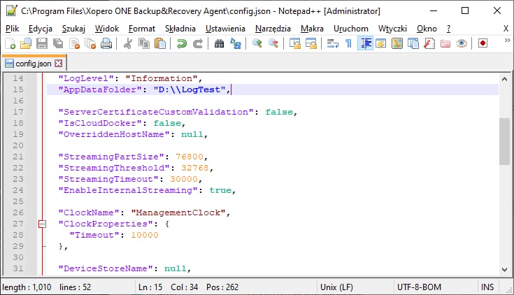 notepad json configuration3