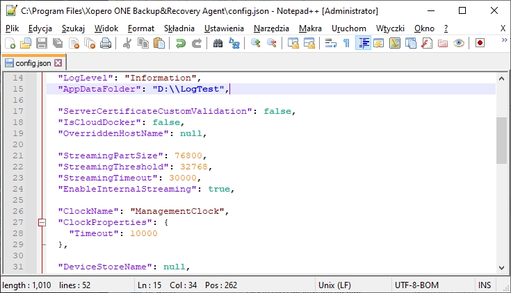 notepad json configuration3