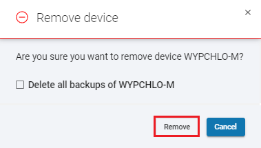 confirming the deleting process
