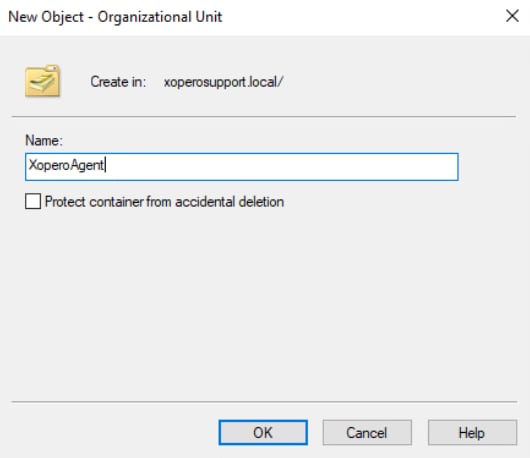 giving a name to organization unit