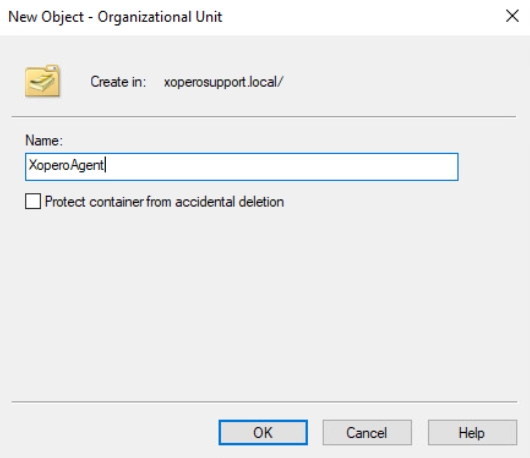 giving a name to organization unit