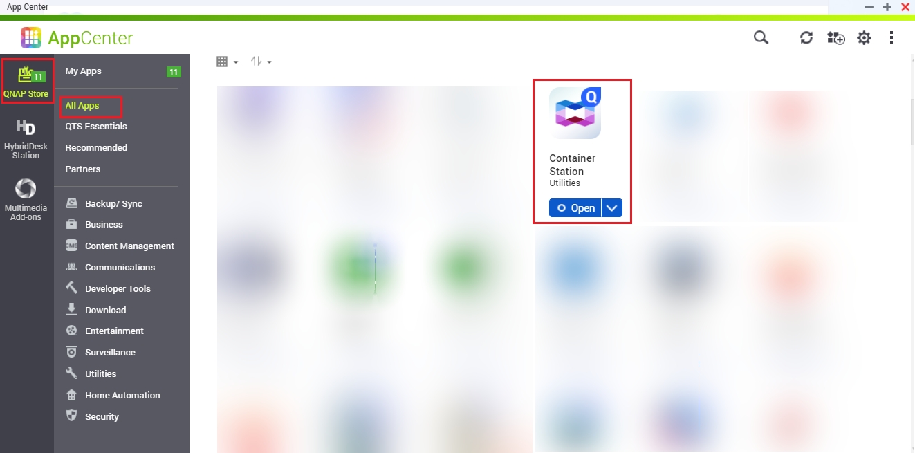 Selecting Container Station
