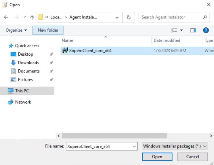 choosing msi file