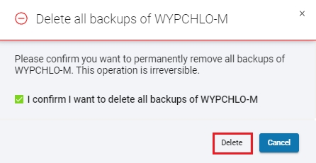 confirming the deleting process