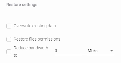 Restore settings