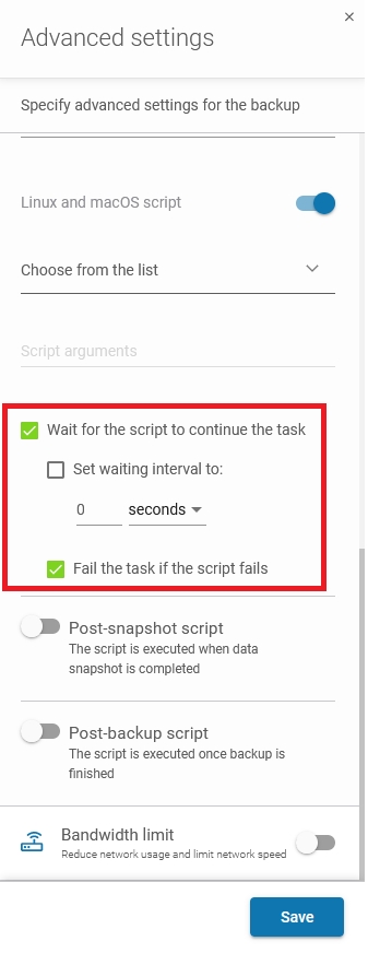 Setting additional option