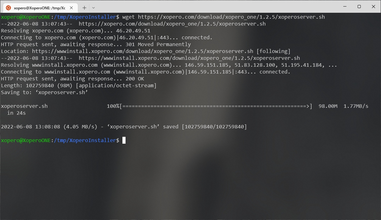 Downloading xoperoserver.sh