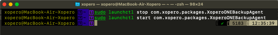 MacOS' terminal window