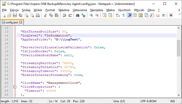 notepad json configuration2
