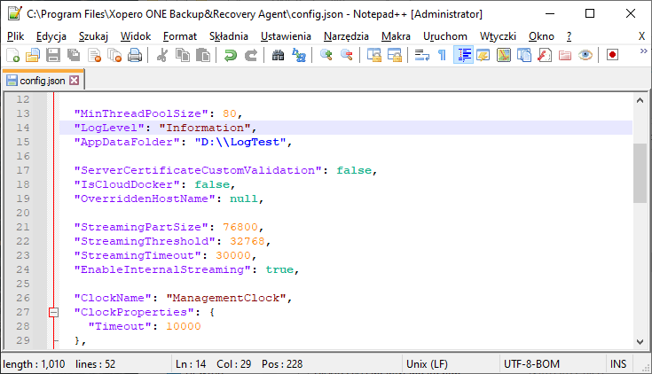 notepad json configuration2