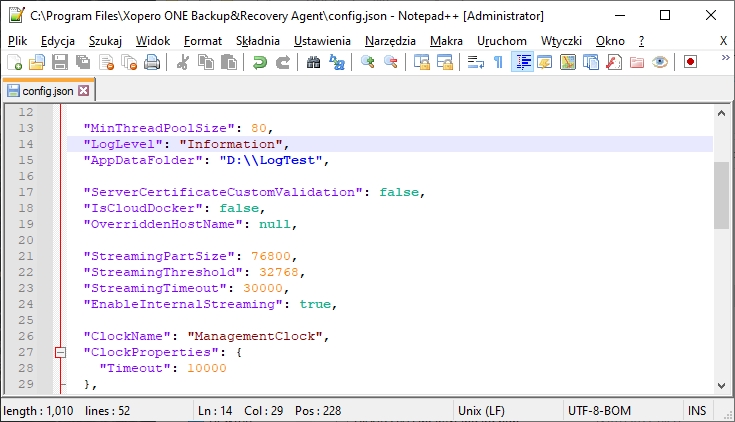 notepad json configuration2
