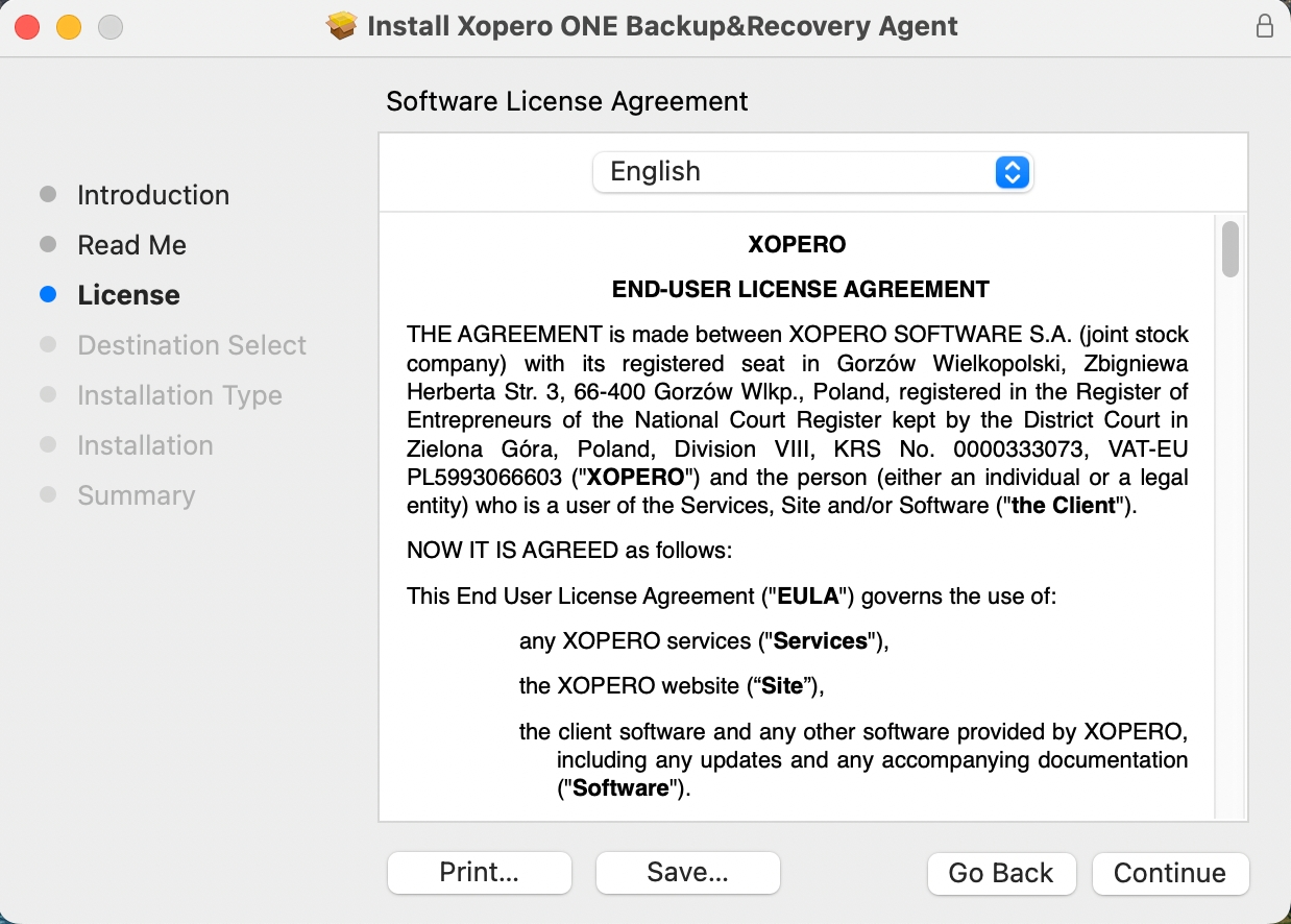 Installing Xopero ONE on MacOS3