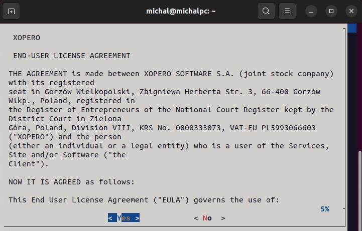 End-user agreement