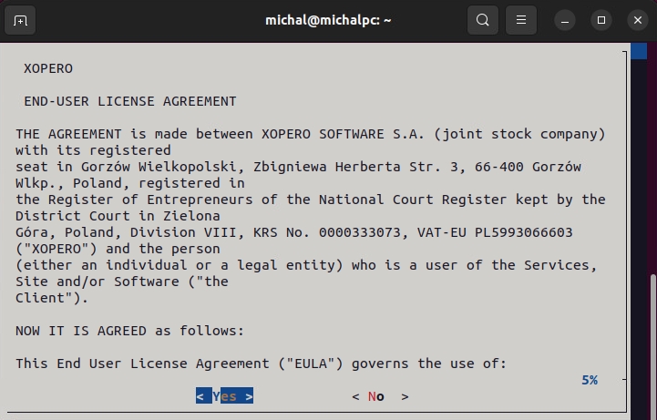 End-user agreement