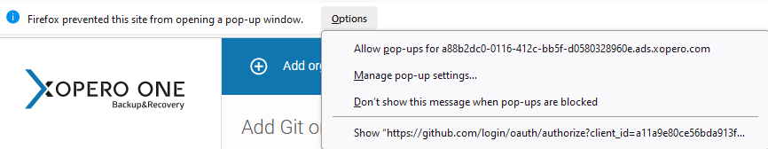 Mozilla pop-up allowance