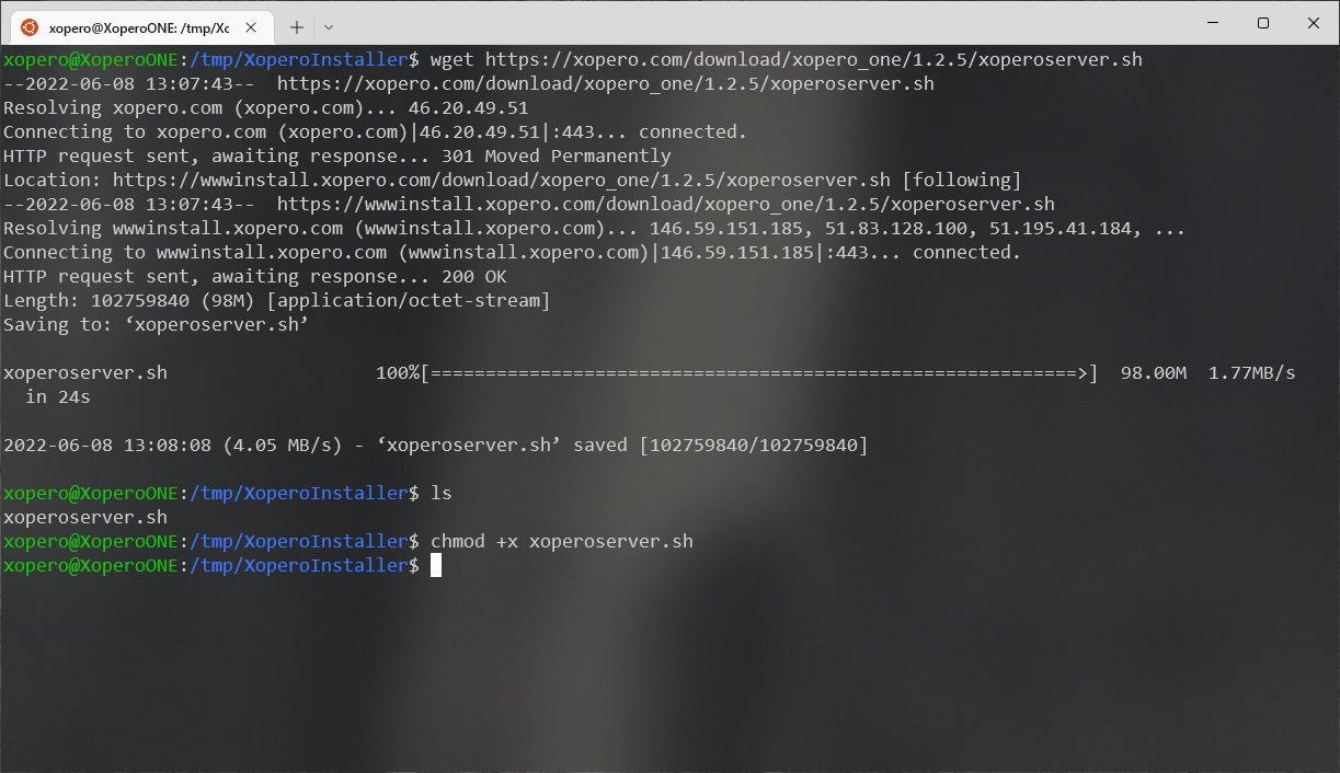 Adding execute permission