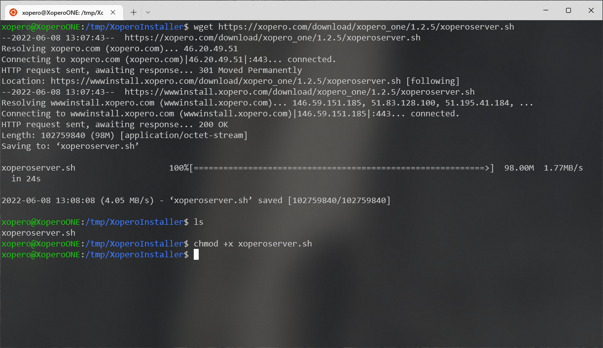 Adding execute permission