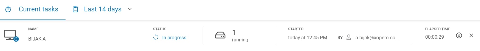 Task tab view
