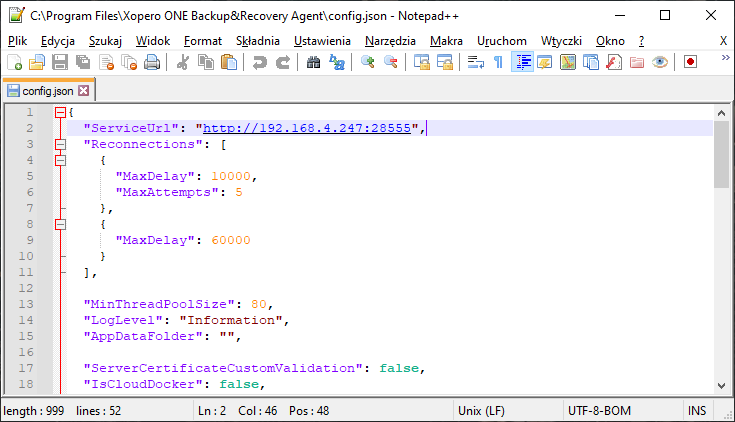 notepad json configuration1