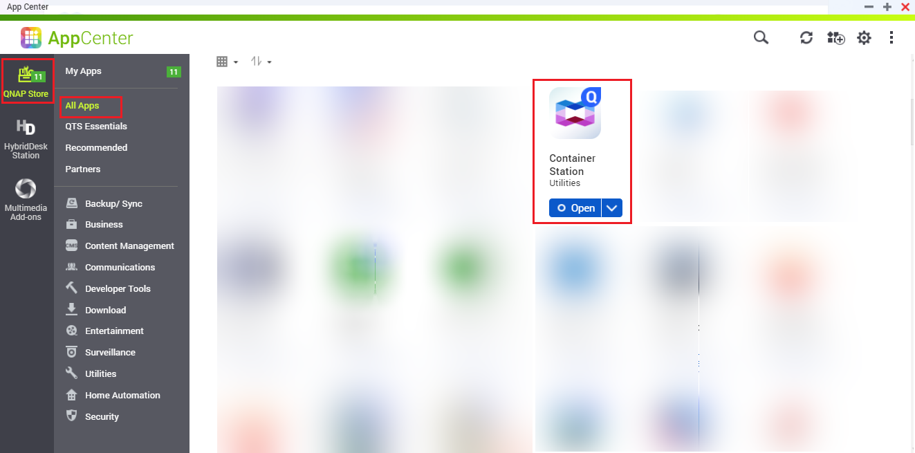 Selecting Container Station
