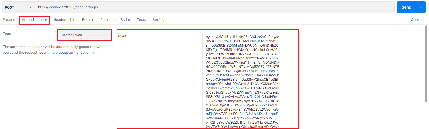 Example using POST in API