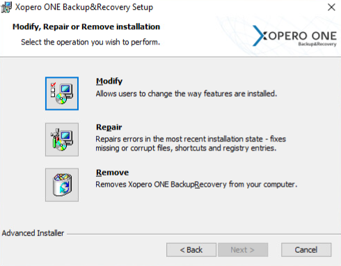 Xopero ONE updating creator