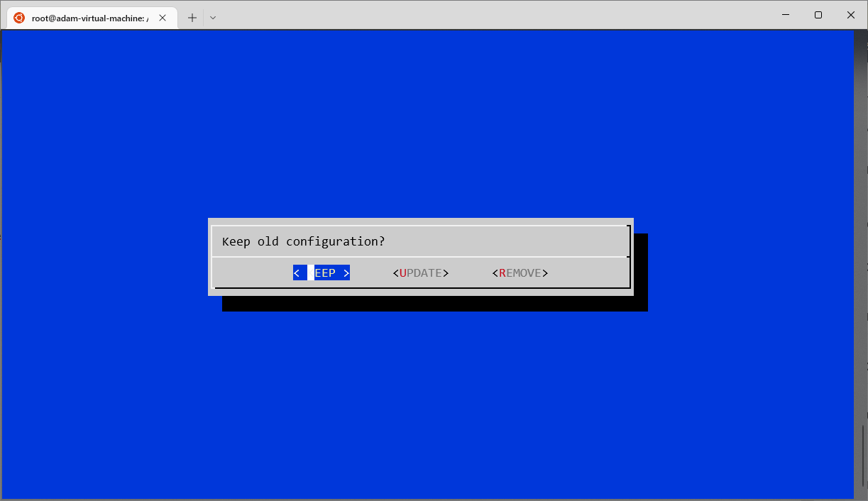 keep old configuration