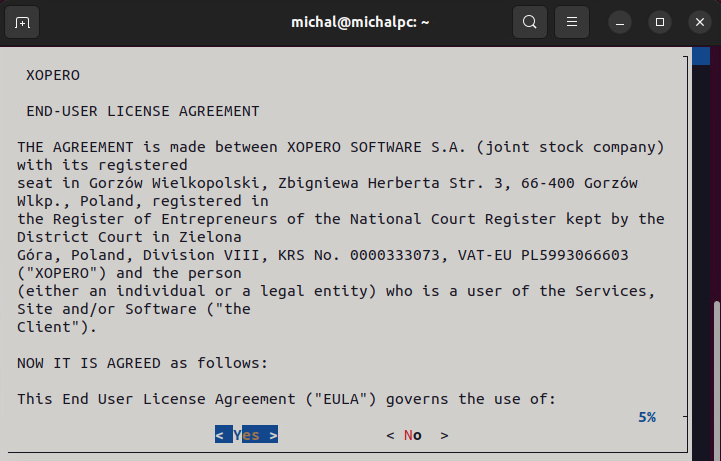 End-user agreement