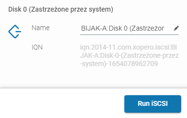 Run iSCSI button