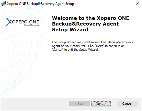 Installation wizard window