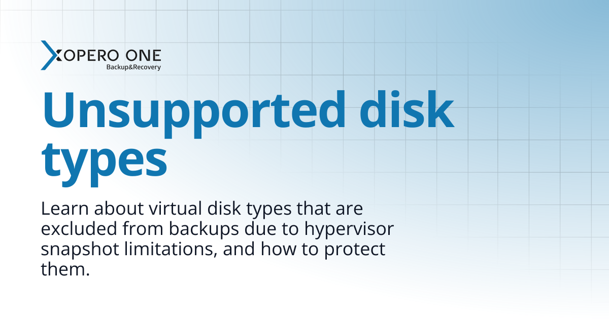 Unsupported disk types | Xopero ONE Knowledge Base