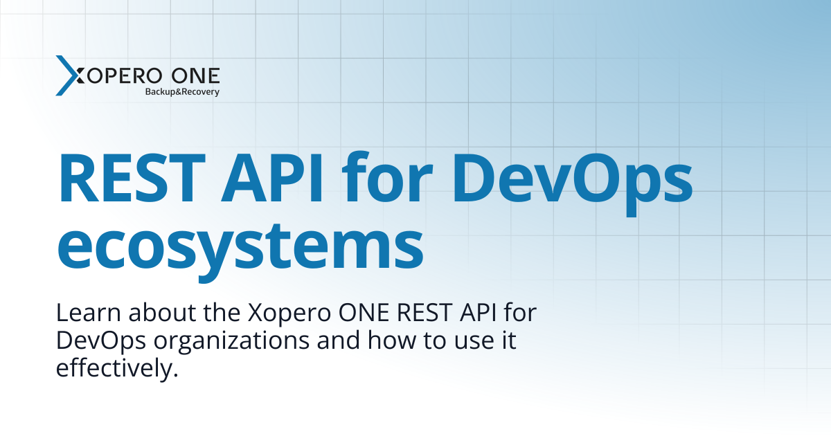 REST API for DevOps ecosystems | Xopero ONE Knowledge Base