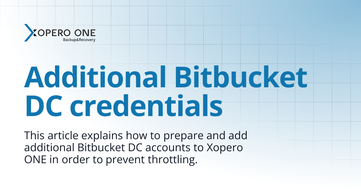 Additional Bitbucket DC credentials | Xopero ONE Knowledge Base